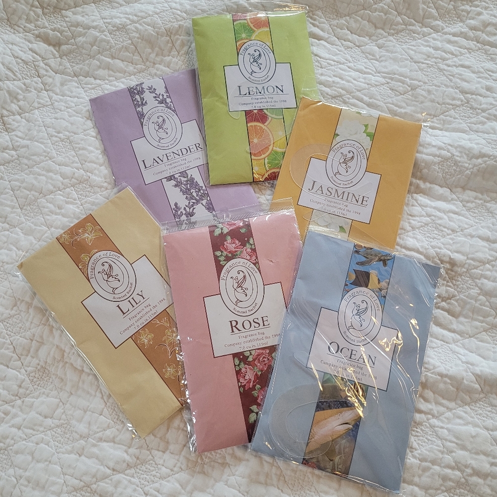 Variety pack closet sachets multiple scents, new unopened
